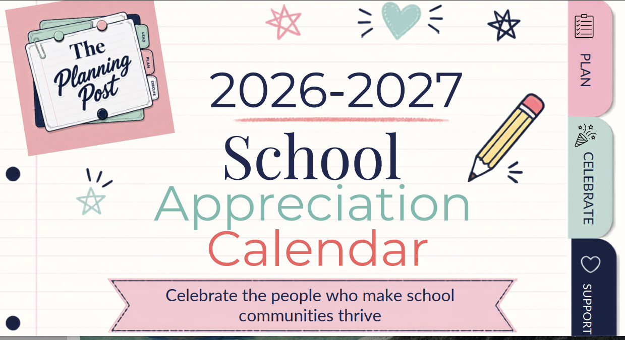 Preview of the free 2026–2027 School Appreciation Calendar.
